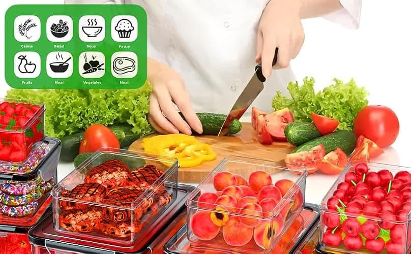 54 Pcs Food Storage Containers with Lids Airtight, (27 Containers &27 Lids) Reusable BPA-Free Plastic Food Containers for Kitchen Organization, Leak Proof Freezer/Microwave Safe Meal Prep Lunch Boxes thumbnail 7