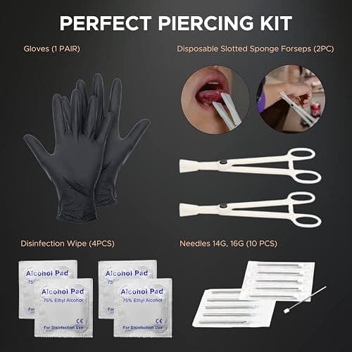 BodyJ4You 156PC Body Piercing Kit with Needles - Belly Button Ring Nose Septum Tragus Cartilage Industrial - Horseshoe Hoop Barbell Labret Stud Captive Spike - 14G 16G 18G 20G Random Mix Body Jewelry thumbnail 2