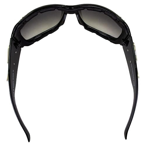 Rodeo Queen Angel Padded Motorcycle Bling Sunglasses for Women Black Frame w/Bling Rhinestones thumbnail 4