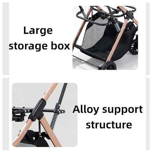 AAApex Atelier Lightweight Small Pet Stroller for Dogs & Cats, 50 Lbs Capacity Aluminum Alloy Puppy Stroller with Detachable Storage Basket thumbnail 4