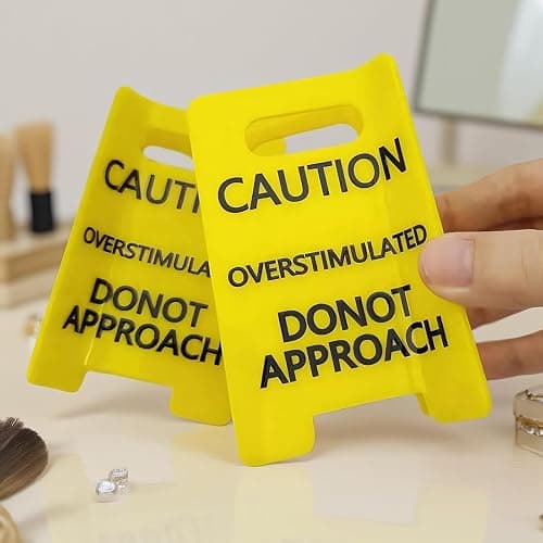 Overstimulated Caution Sign Hair Claw Clip,Yellow Caution Hair Clip,Do Not Approach Sign Hair Claws Hair Clips,Funny Gag Gift for Women and Coworkers thumbnail 4
