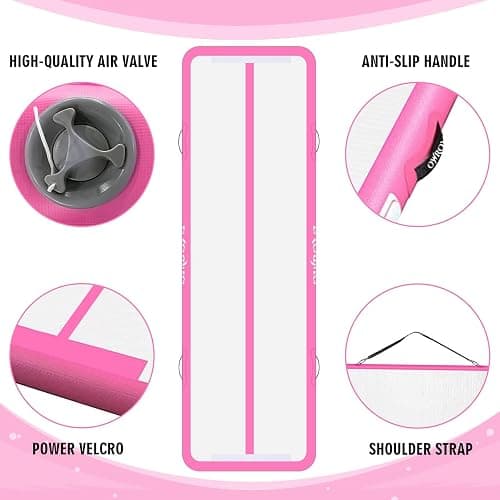 Inflatable Tumble Track Gymnastic Mat 6.6ft 10ft 13ft 16ft 4/8 Inch Thickness Mats with Air Pump for GYM/Yoga/Dance/Water Fun thumbnail 5