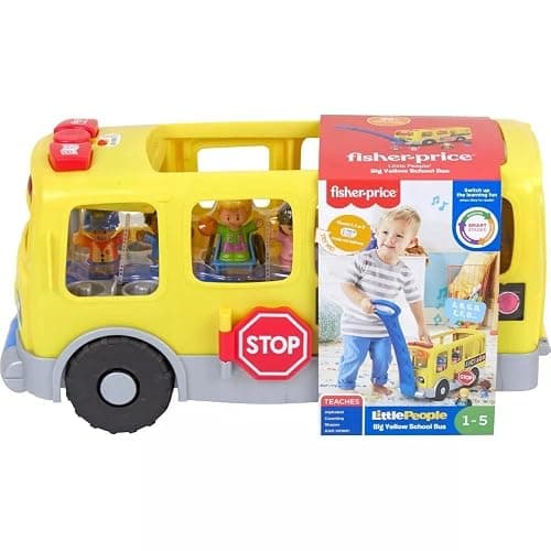 Fisher-Price Little People Toddler Learning Toy, Big Yellow Bus Musical Pull-Along Vehicle for Pretend Play Kids Ages 1+ Years thumbnail 6