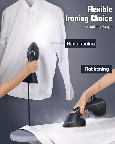BEAUTURAL Steamer for Clothes, 2-in-1 Steam & Iron, 1200W Handheld Powerful Garment Fabric Wrinkle Remover with Burst Steam, Ceramic Heating Plate, 30-Second Fast Heat-up, Auto-Off (Only for 120V) thumbnail 5