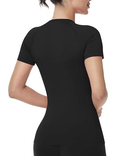 Runhit Compression Shirt Women Short Sleeve Workout Tops Athletic Gym Moisture Wicking T-Shirt Running Yoga Base Layer thumbnail 3