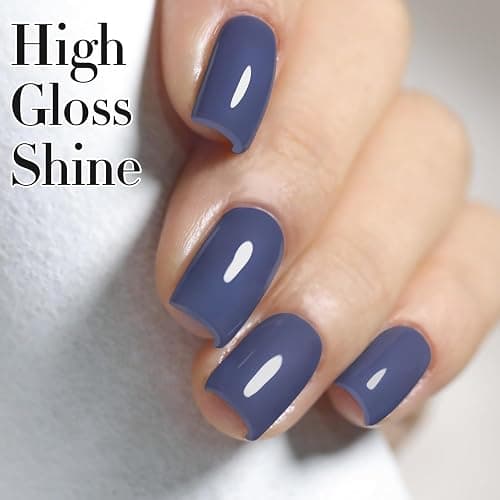 Double Rhythm 15ML Gel Nail Polish Pure Sheer Same Color Same Bottle Soak Off Gel Polish Art Manicure Salon DIY at Home for Women (Deep Blue Gray-A1465) thumbnail 5