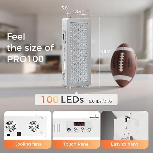 BestQool Red Light Therapy for face Body, 4 Wavelengths Infrared Red Light Therapy, 100 Elite Grade Dual Chip LEDs, High Power Red Light Panel, Infrared Light Therapy Device, Modular Design. 170W thumbnail 5