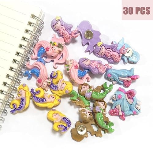 30Pcs Mermaid Resin Pushpin, Long Hair Girl Decorative Pegs Cork Board Thumbtacks Bulletin Board Pegs for Tip Paper File Pictures Memo Sticky Notes Sticky Strips Tip thumbnail 7