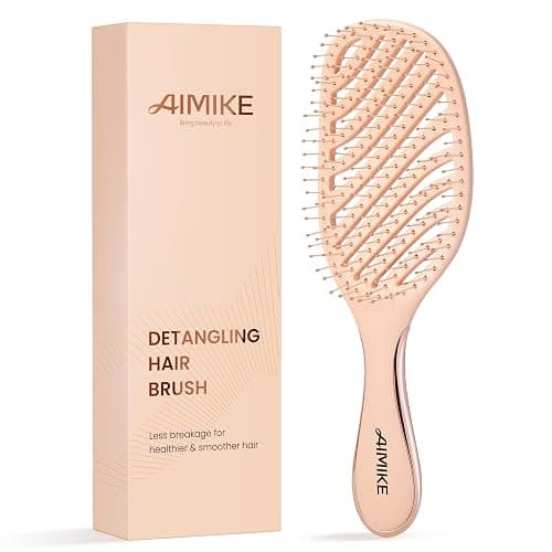 AIMIKE Rose Luxe Detangler Brush, Pain-Free Vented Detangling Brush with Ultra-Soft FlexGlide Bristles, Effortlessly Remove Knots & Reduce Hair Breakage, Wet Dry Brush for Women Thin Fine Hair - Image 1