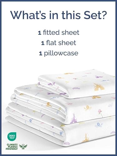 Kids Princess Twin 3 Piece Sheet Set - Boys, Girls, Teens, Toddler - Easy Fit Deep Pockets - Breathable, Hotel Quality Bedding Sheets - Machine Washable - Wrinkle Free - Cute, Cozy, Soft - CGK Linens thumbnail 2