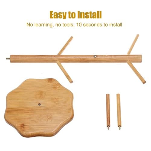 Gihunk Bamboo Countertop Mug Tree Stand with 6 Hooks, Octagon Base Coffee Cup Tree thumbnail 7