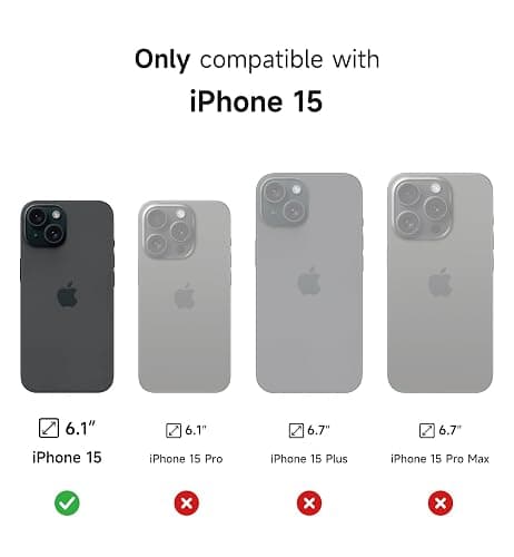 SURITCH for iPhone 15 Case with Magnetic Camera Slide Cover and Adjustable Kickstand, Compatible with MagSafe, Shockproof Bumper Case Slim Protective Cover 6.1 Inch, Black thumbnail 2