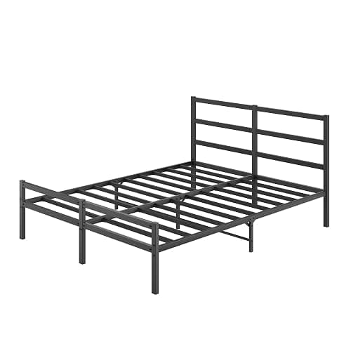 Heavy Duty Metal Platform Bed Frame with Underbed Storage Queen Size Bed Frame with Headboard No Box Spring Needed Mattress Foundation, Black thumbnail 7