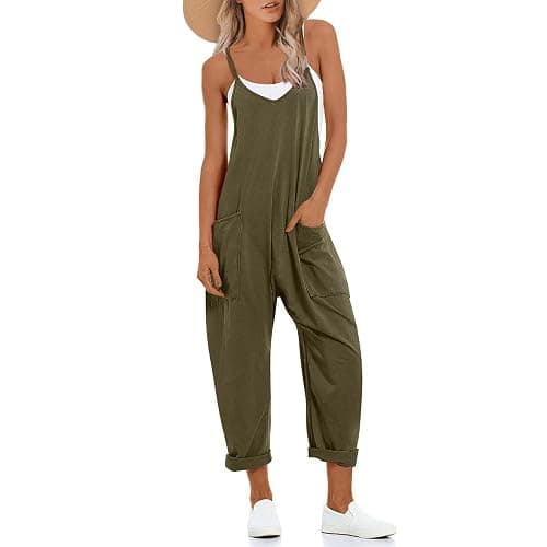 UNIANKIYA One Piece Jumpsuits for Women Casual Overalls Summer Rompers Trendy Jumpers Beach Vacation Outfits Travel Clothes - Image 1