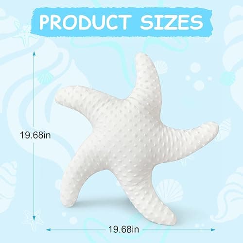 XIAIJIA Starfish Pillow Decorative Throw Pillow, 19.68x19.68 Inch Coastal Beach Pillow, Ocean Decor Beach Themed Room Accent Pillow for Couch Bed Bedroom（White） thumbnail 2