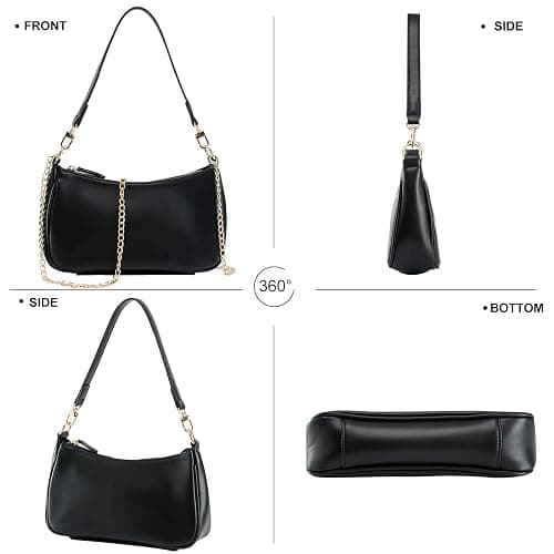 feujury Shoulder Bag for women Crossbody Bags Retro Classic Small Hobo Purse Clutch Tote Handbags with Zipper Closure thumbnail 5