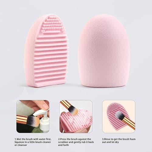 MAANGE Makeup Brush Set, 51 Pcs Makeup Tool Set Premium Synthetic Foundation Powder Concealers Eye shadows Blush Makeup Brushes (Pink) thumbnail 8