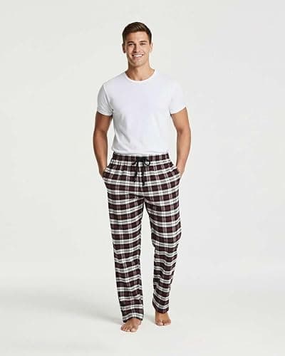 Real Essentials 3 Pack: Men's Soft Cotton Flannel Pajama Pants PJ Lounge Bottoms Elastic Waist Pockets (Big and Tall) thumbnail 6