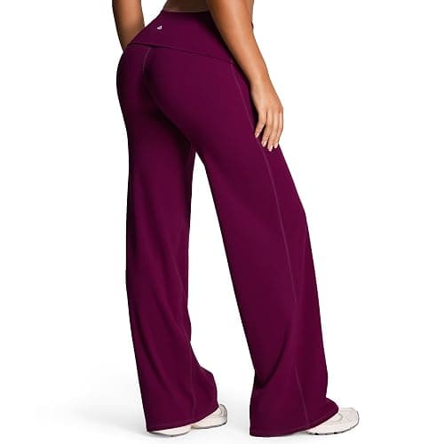 Aoxjox Women's Workout Fold Over Waist Straight Leg Bottoms Lumastretch™ Gym Yoga Pants 31"/33"/35" thumbnail 2