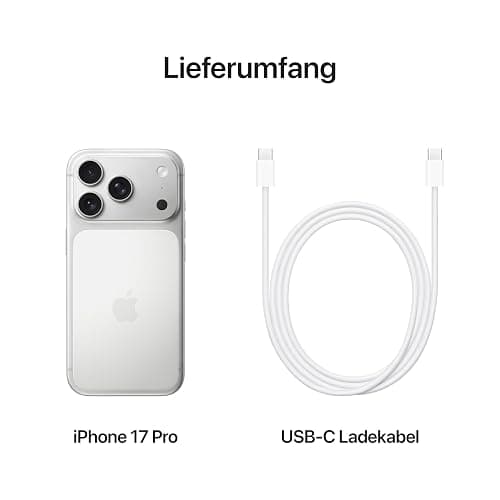 Apple iPhone 17 Pro 256 GB: 6,3" Display mit ProMotion bis zu 120 Hz, A19 Pro Chip, bahnbrechende Batterielaufzeit, Pro Fusion Kamera-System mit Center Stage Frontkamera; Silber thumbnail 6