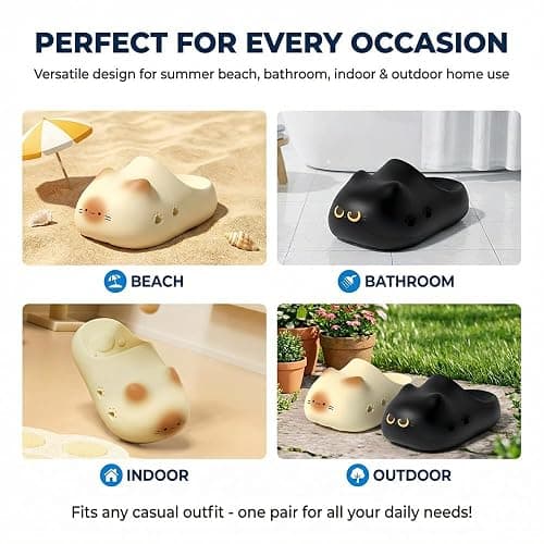 Zureto Cat Paw Print Shoes for Adult Kids, Cat Slippers with Paw Print Soles, Summer Cute Animal Home Sandals thumbnail 6