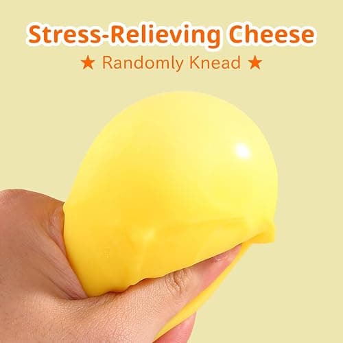 Big Cheese Squishy , Jumbo Squishy Cheese Block Stress Relief Fidget Toy,Large Size Viral Squeeze Toys for Holiday & Birthday Gifts (Large) thumbnail 3