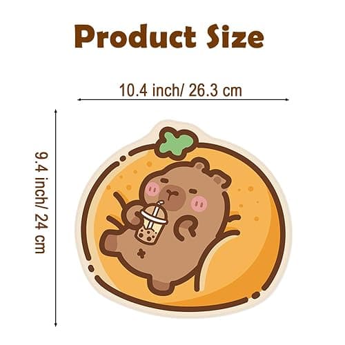 Capybara Mouse Pad, Capybara Lying on Orange Sofa Novelty Desk Mat, Non-Slip Gaming & Office Mousepad, Cute Kawaii Animal-Themed Ergonomic Mouse Pad for PC, Laptop, Computer thumbnail 2