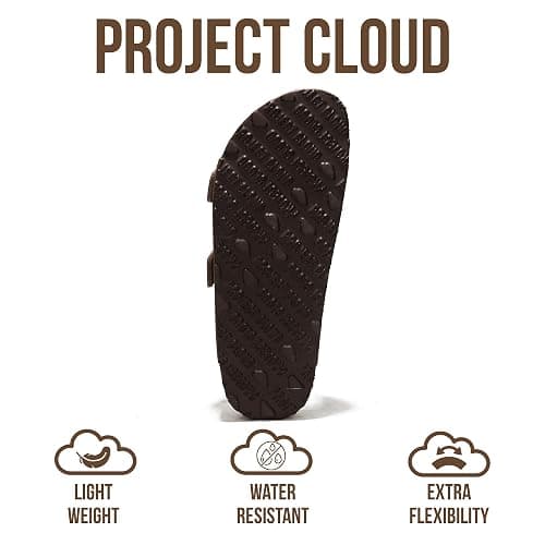 Project Cloud 100% Genuine Leather Flat Sandals For Women 2026 Cork Footbed Womens Sandals with Memory Foam and arch support Vacation Essentials Slides for Women Footwear (Venita) thumbnail 5