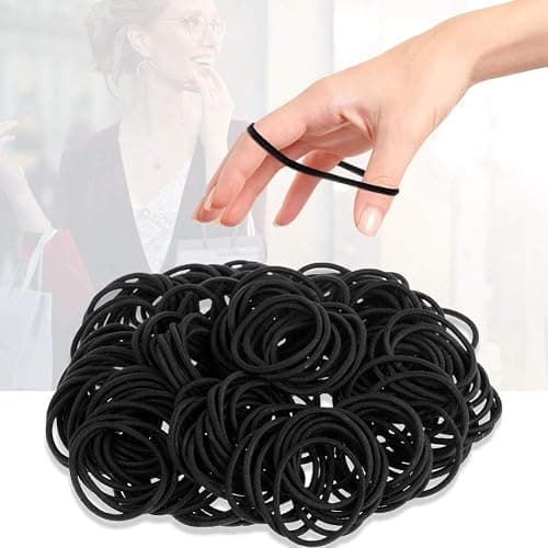 Anezus 200 Pcs Black Elastics Hair Ties Small Bulk Hair Ties Hair Bands (4mm) thumbnail 5