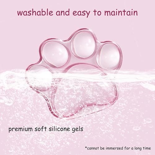 Cat Paw Mouse Wrist Rest, Pink Gel Clear Mouse Wrist Support Pad, Cute Ergonomic Wrist Cushion for Mouse, Soft Transparent Wrist Pain Relief for Office Home Desk Computer Mouse(Pink) thumbnail 5