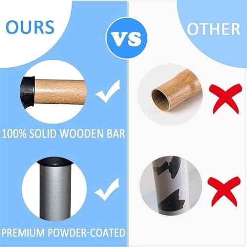UMEKEN Wood/Aluminum/Steel Ballet Barre 4 Foot Portable Barre Bar Home Adjustable Freestanding Ballet Stretch Dance Bar for Kids Adult with Carry Bag thumbnail 2