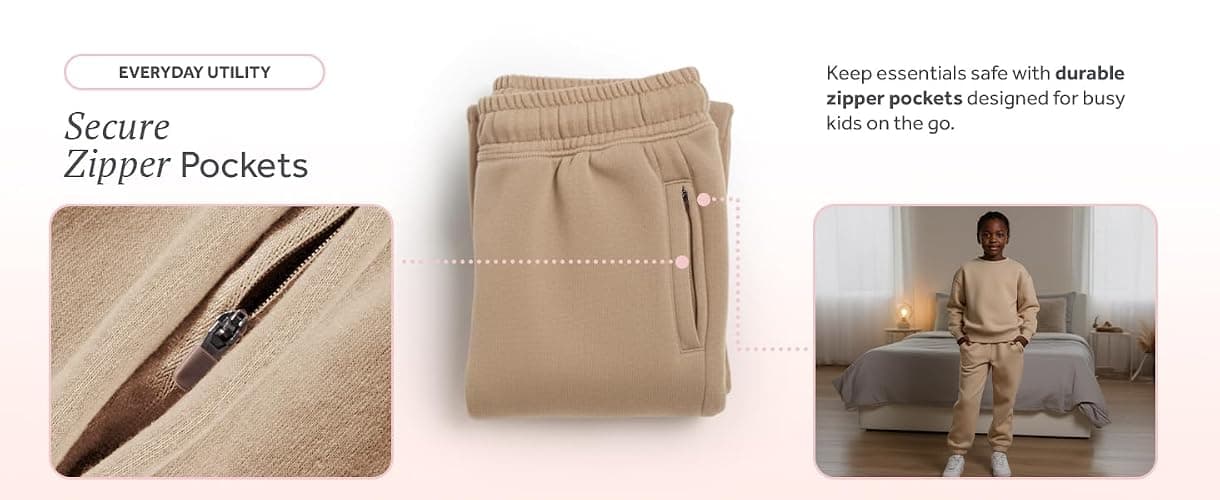 PURE CHAMP Girls Sweatpants 3 Pack Fleece Athletic Joggers, Teen Sweat Pants with Zipper Pockets and Drawstring Size 4-16 thumbnail 6