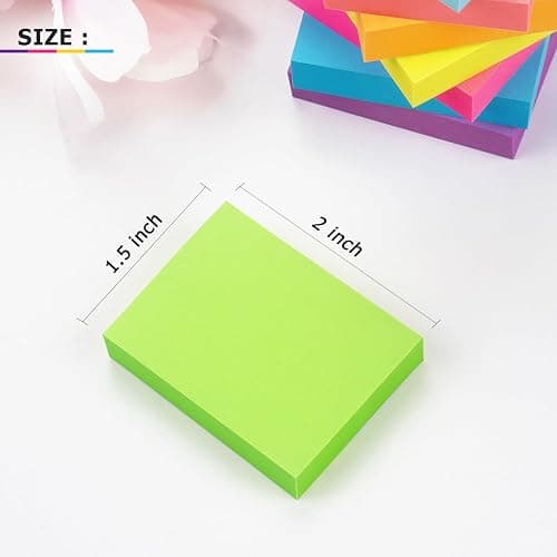 24 Pads Sticky Notes 1.5x2 inch Bright Colors Self-Stick Pads Total 1920 Sheets thumbnail 3
