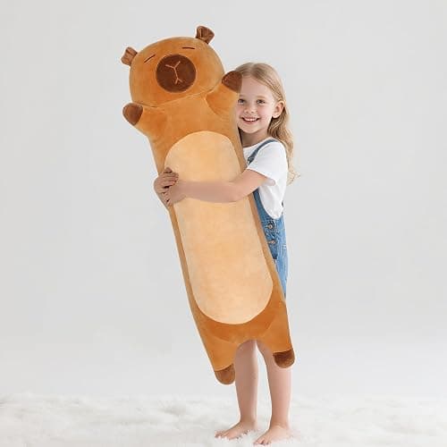 33 ih Cute Capybara Plush, Capybara Stuffed Animal, Long Capibaras Peluches Body Pillow Kawaii Plushies Decor Gifts for Kids Adult Boys Girls thumbnail 7