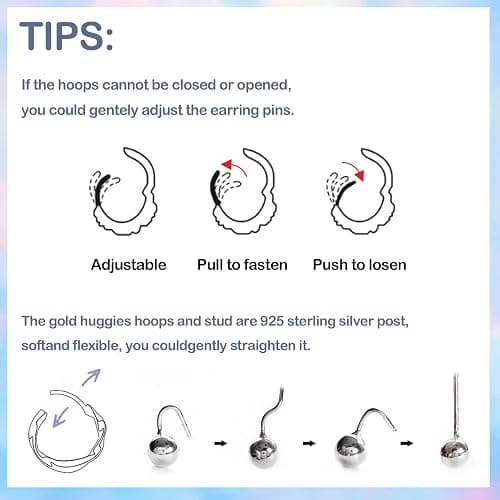 FIRSAUKI Earring Sets for Multiple Piercing Small Gold Earring Stack 14K Gold/Silver Plated Huggie Hoop Earrings for Women Hypoallergenic Cartilage Stud Gold and Green Earring Set - F:Pink CZ thumbnail 6