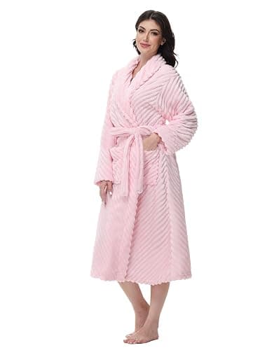 Yurhap Premium Robes for Women - Super Soft Cozy Fleece Womens Robe Plush Long Bathrobe - Image 1