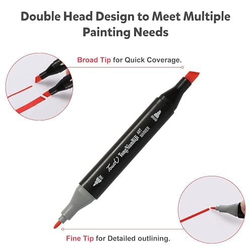 Hyrrt 120 Colors Dual Tips Alcohol Markers, Art Markers Pens with Pen Holder, Permanent Sketch Markers Set for Kids Adults Coloring,Painting, Sketching, Illustrations thumbnail 5