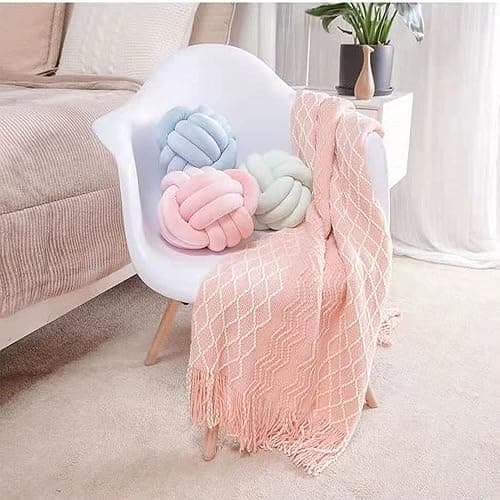 PUXU Knot Pillow Ball,Round Decorative Throw Pillow (Pink,8.5in) | Children Room Decoration Plush Toys Calming Stress Relief Toy, Soft Plush, Cozy Decor for Bedroom, Sofa, Kids Playroom thumbnail 5