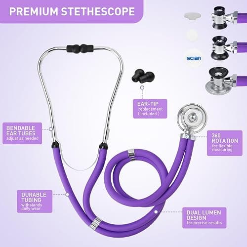 Scian 13 Pcs Stethoscope Case Kits, Supplies Inclued, Perfect Nurse Gift Stethoscope Holder for Nurse Medical Student, Purple Portable First Aid Kit Bag with Medical Scissor,Nurse Accessories for Work thumbnail 5