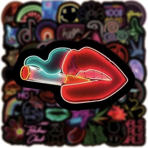 Vintage Aufkleber, Sticker Aesthetic für Wasserflaschen, Scrapbooking, Laptops,Wasserfeste Vinyl Aufkleber für Kinder Mädchen Jugendliche (Neon) thumbnail 3