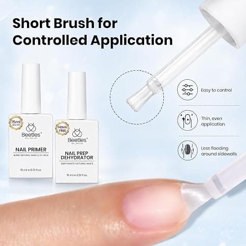Beetles Nail Dehydrator & Primer Set, No Lifting Prep, Strong Bond, Hema Free for Gel Polish & Acrylic thumbnail 5