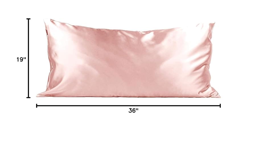 Kitsch Satin Pillowcase with Zipper - King Size, Blush | Softer Than Silk Pillow Cases, Smooth Cooling Satin Pillow Case for Hair and Skin, Wrinkle-Free, Machine Washable thumbnail 2