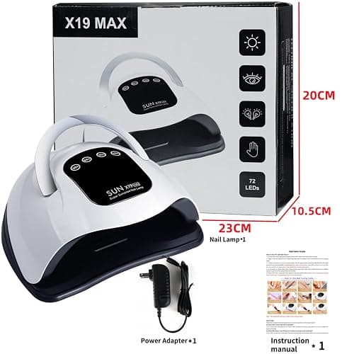UV LED Nail Lamp with 72 Beads, 320W Nail Curing Lamps for Gel Polish with Automatic Sensor/4 Timer Setting,Led Nail Dryer, Professional Nail Art Drying Tools for Fingernail and Toenail. thumbnail 8