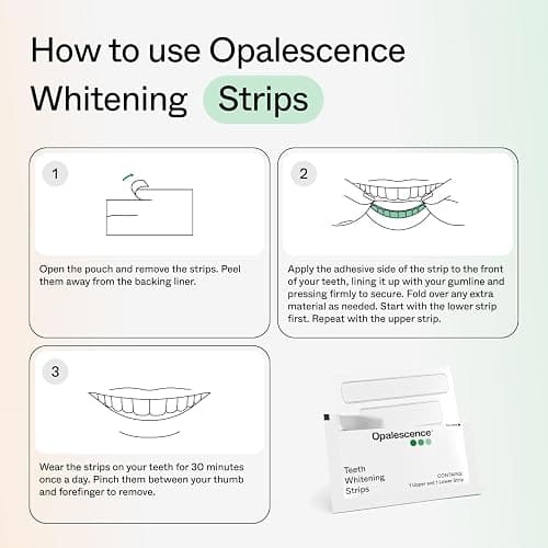 Opalescence Teeth Whitening Strips (12 Treatments) Hydrogen Peroxide Formula 10% – Enamel Safe – Comfortable Slip Free - Teeth Bleaching - Sensitivity Free - Plus Toothbrush 6050-1T thumbnail 4