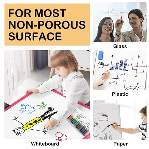 Shuttle Art Magnetic Whiteboard Markers, 20 Pieces Fine Tip and Eraser, Dry Erase Whiteboard Markers, for Writing on Whiteboards, Weekly Planner, Glass for School Office Home thumbnail 5