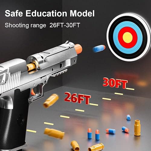 2Pack M1911 EVA Soft Foam Ejection Toy Blaster, Shooting with Foam Darts, Shooting Games, Backyard Fun and Outdoor Games, Education Toy Model for Boys Girls Halloween Christmas Ages 8+ (Black+Black-D) thumbnail 3