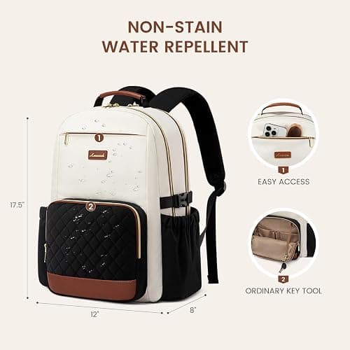 LOVEVOOK Laptop Backpack for Women with Pouch Pocket for Large Capacity Cup,15.6 Inch Laptop Computer Bag Travel Backpack Purse,Waterproof Work Business Backpack College Teacher Bags,Leopard print thumbnail 4