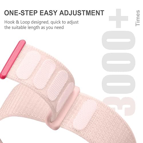 Getino Sport Band Compatible with Apple Watch Bands for Women Men 40mm 41mm 38mm 42mm 46mm 44mm 45mm 49mm, Braided Stretchy Nylon Strap for iWatch Series 11 10 9 8 7 6 5 4 3 SE Ultra 2 1, Light Pink thumbnail 2