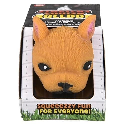 Squishy Stretchy Bulldog (2.5" to 6.5") Rubber Fidget Sensory Toy Filled with Sand. Great Stress Relief Dog Toy for Kids, Adults and Pets. (2 Bulldogs - Tan & Brown Color) thumbnail 7