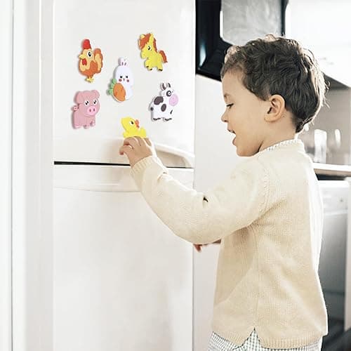 SUPINEEDO Refrigerator Magnets for Kids, Cute Farm Animals Fridge Magnet for Toddlers 1-3 Kids Magnets for Fridge Baby Educational Gift, Full Back Magnetic Toddler Magnets thumbnail 7